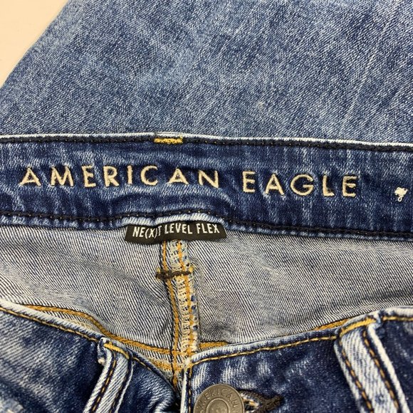 American Eagle 31 X 30 Jeans Super Skinny Next Level Flex Ne(x)t Distressed Hole - Picture 5 of 6